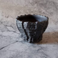 5号窯変黒鉢410　塊根植物　多肉植物　アガベ　盆栽　植木鉢　作家鉢　鉢台　沖縄