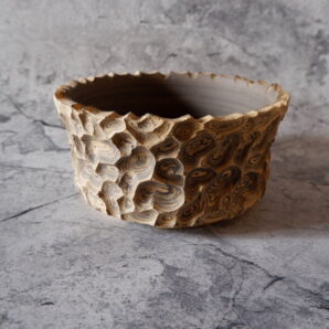 7号黄黒練込み平鉢395　塊根植物　多肉植物　アガベ　盆栽　植木鉢　作家鉢　鉢台　沖縄