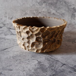 7号黄黒練込み平鉢395　塊根植物　多肉植物　アガベ　盆栽　植木鉢　作家鉢　鉢台　沖縄