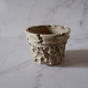 3号墨流し白砂岩鉢458　塊根植物　多肉植物　アガベ　盆栽　植木鉢　作家鉢　鉢台　沖縄